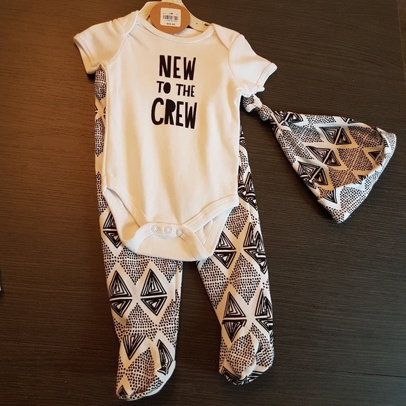 NWT 3 pc baby outfit Pants Shirt Hat 6-9 mths Cute - Picture 6 of 6